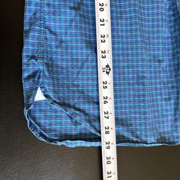 J Crew Shirt Mens Large Blue Green Check 100% Cotton Pocket Button Down Preppy - Picture 10 of 11